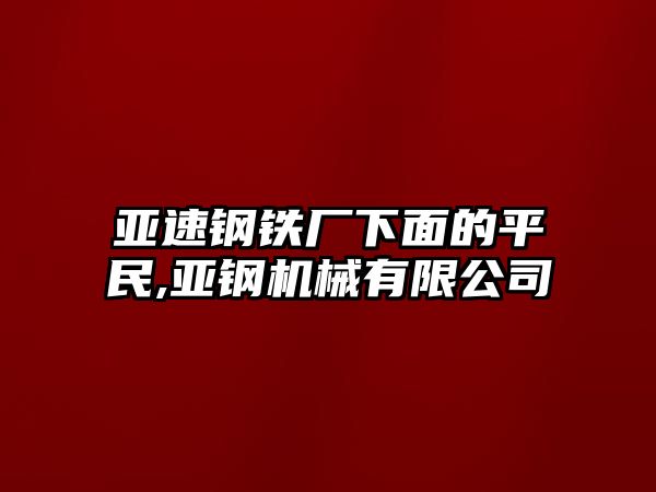 亞速鋼鐵廠下面的平民,亞鋼機(jī)械有限公司