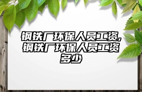 鋼鐵廠環(huán)保人員工資,鋼鐵廠環(huán)保人員工資多少