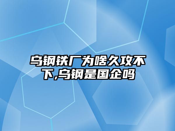 烏鋼鐵廠為啥久攻不下,烏鋼是國(guó)企嗎