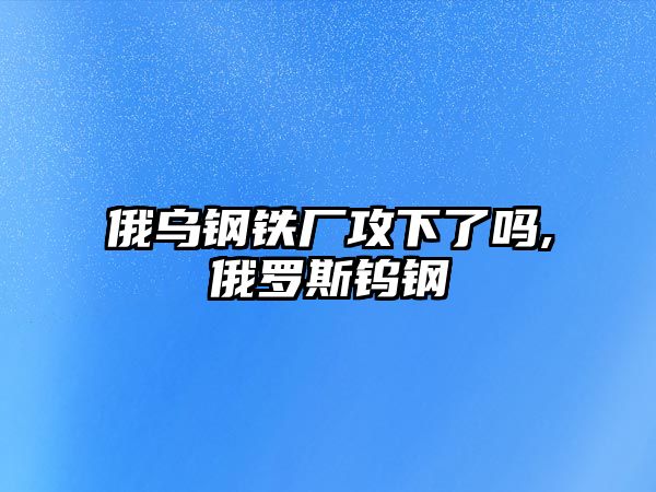 俄烏鋼鐵廠攻下了嗎,俄羅斯鎢鋼