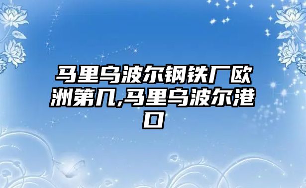 馬里烏波爾鋼鐵廠歐洲第幾,馬里烏波爾港口