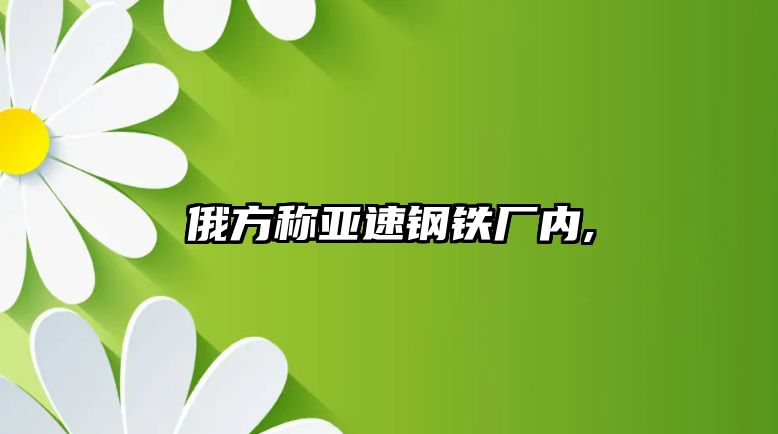 俄方稱亞速鋼鐵廠內(nèi),