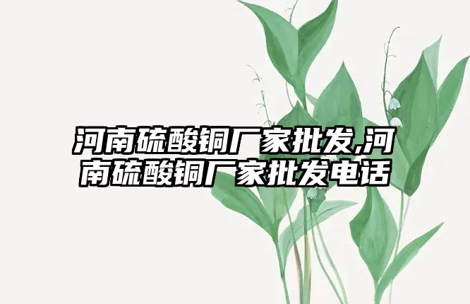 河南硫酸銅廠家批發(fā),河南硫酸銅廠家批發(fā)電話