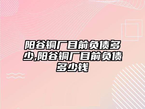 陽谷銅廠目前負(fù)債多少,陽谷銅廠目前負(fù)債多少錢