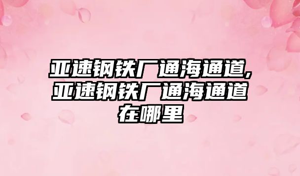 亞速鋼鐵廠通海通道,亞速鋼鐵廠通海通道在哪里